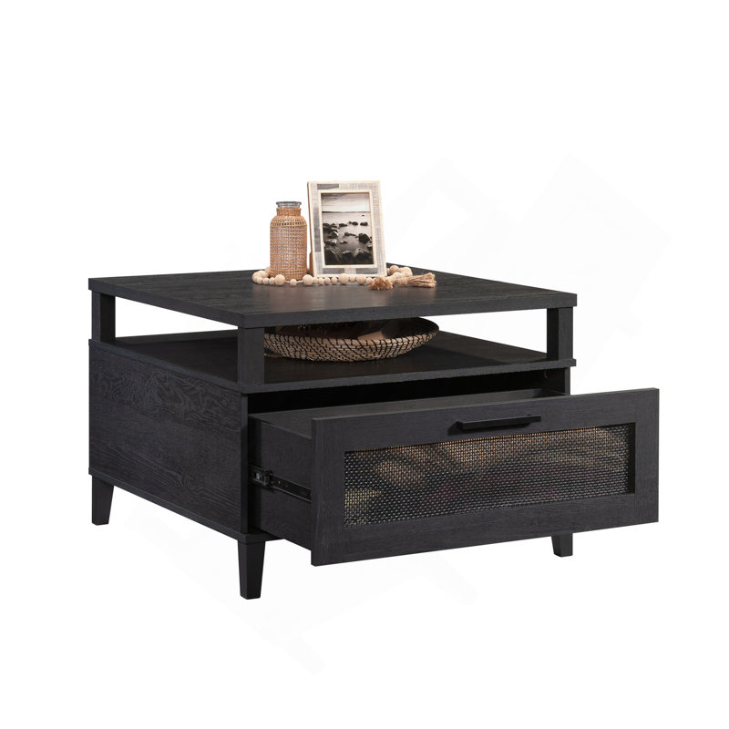 Table basse avec tiroir spacieux Coastal, 20.98" H x 31.5" W x 31.5" D, Brown