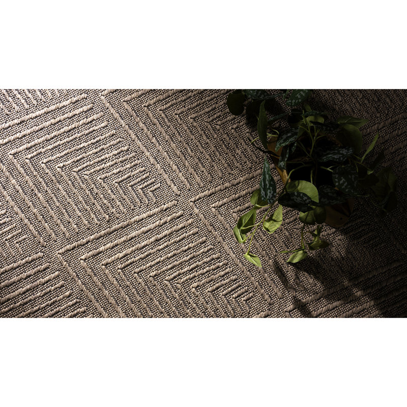 Brenly Geometric Machine Washable Non Skid Indoor Area Rug - Brown, Runner 2'3" x 7'7"