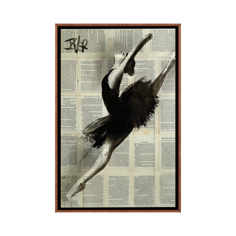 "In Flight" par Loui Jover-impression d’art graphique, Pas de tapis, Toile classique avec cadre brun