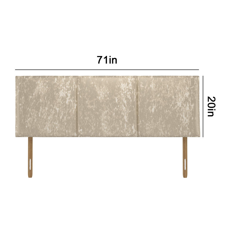 Beriguette King Upholstered Headboard, Crushed Champagne