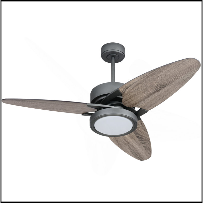 Light Pro 52 po Ventilateur de plafond intelligent à DEL avec télécommande, Noir