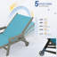 Chaise longue inclinable en PEHD - 5 positions réglables avec porte-gobelet et roulettes-371788649-371788650-372154596