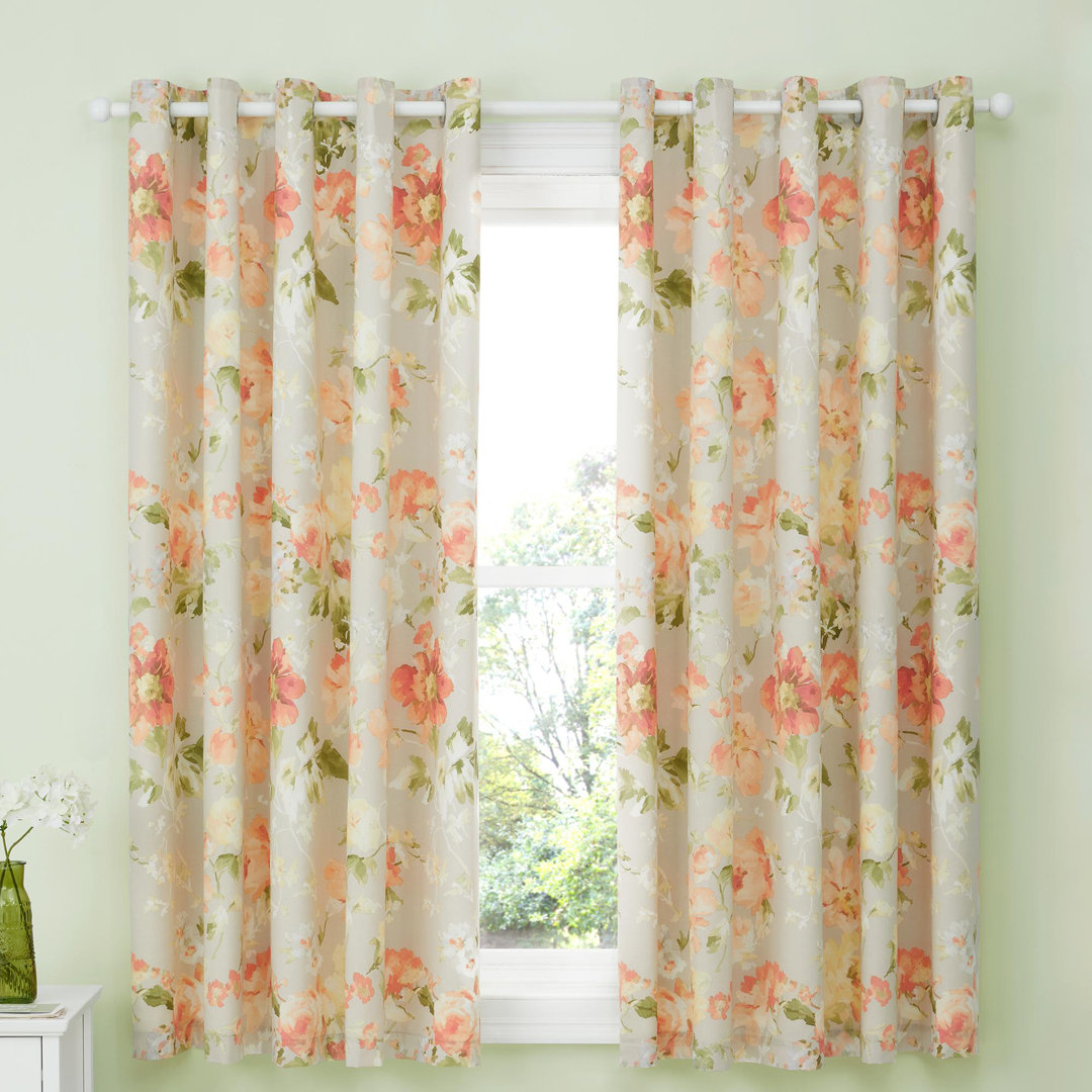 Flourette 52% Polyester (Recycled) 48% Cotton Semi-Sheer Curtain Pair