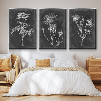 Ardoise florale II, 3 pièces