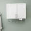 Armoire murale de salle de bain avec tablette réglable, barre à serviettes, 5 crochets, armoire de rangement au-dessus de la toilette pour la salle de bain, cuisine, blanc