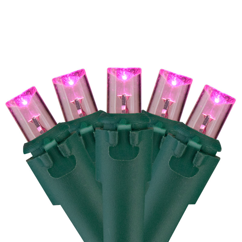 Lumières de Noël à DEL grand angle, Vert / mauve rosé