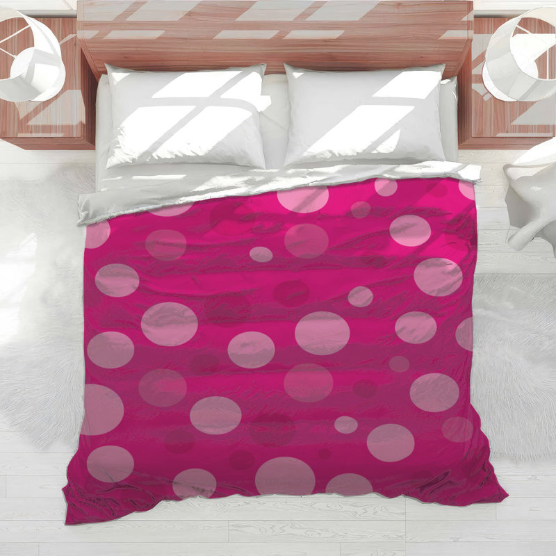 Polka Dots Bedding Pattern Comforter Modern, Queen Comforter, Green Polka Dots