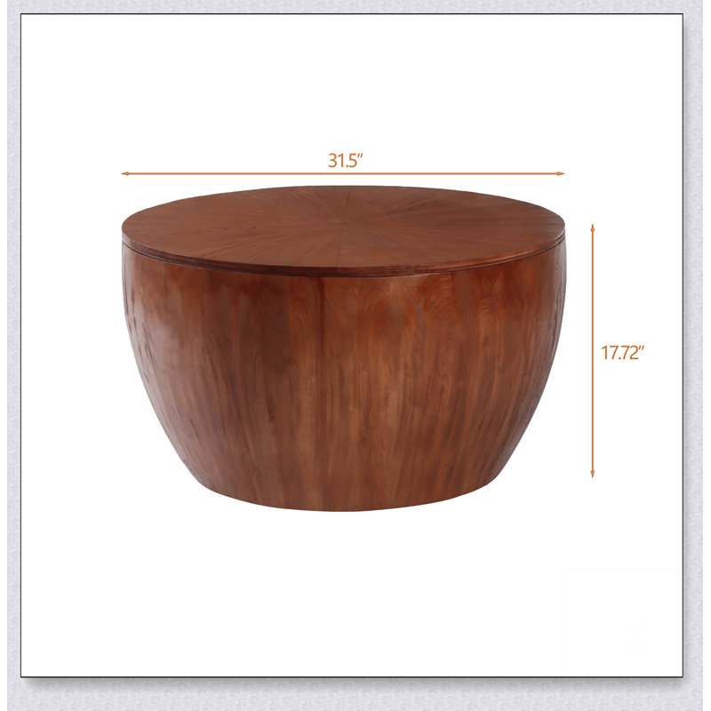 Table basse 31,50 "en forme de seau avec fonction de rangement Vintage Style, pour le bureau, la salle à manger et le salon