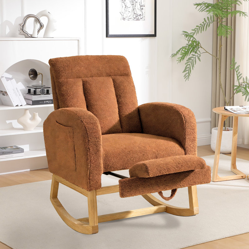 Solid Wood Rocking Chair, Brown