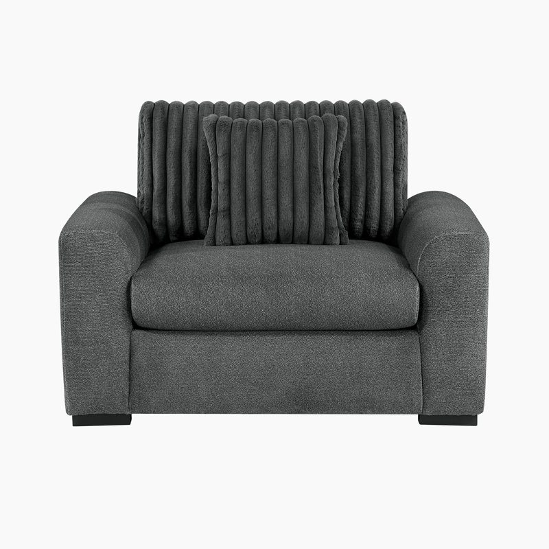 Fauteuil d'appoint moderne et contemporain Rufus, Microfibre gris foncé