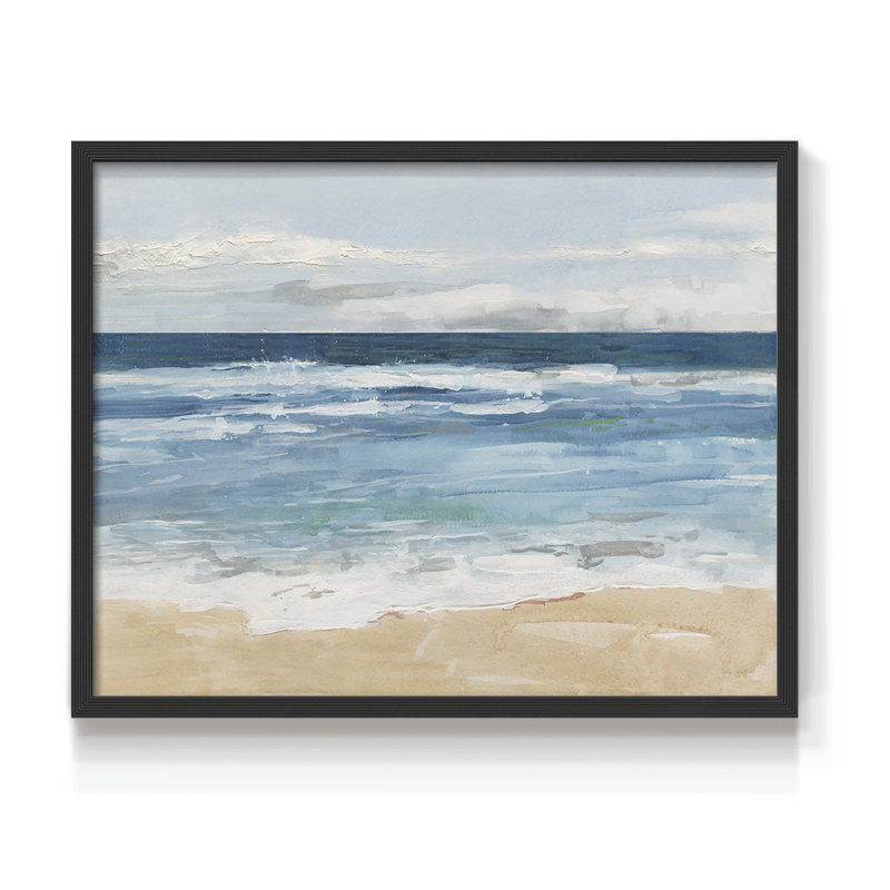 Ocean Waves II -Framed Print - Restickable, 22" H x 28" W, Black