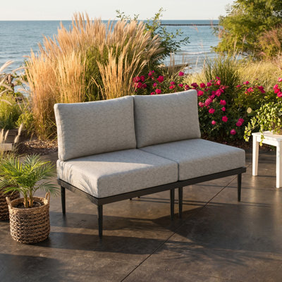 Metal 2-Person Patio Set, Outdoor Aluminum Patio Furniture Set