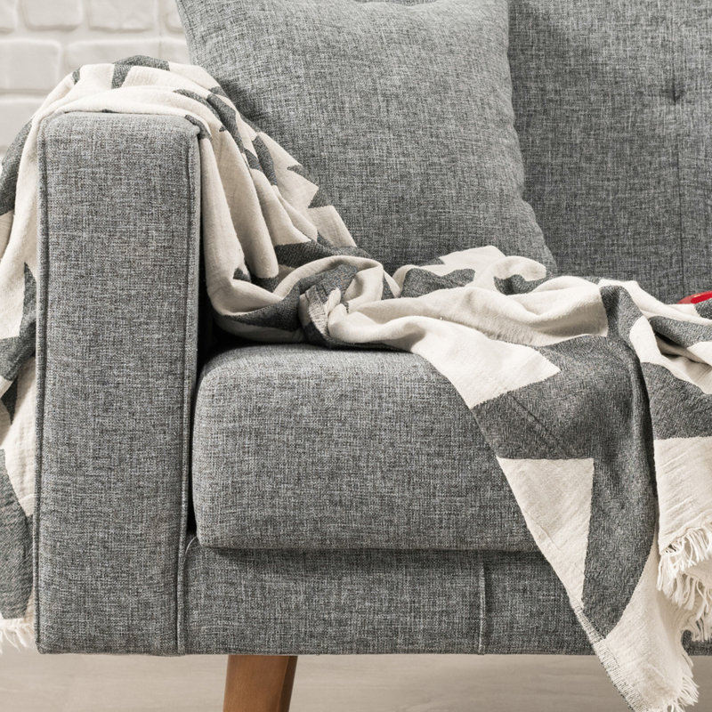 Canapé-lit rembourré 84,2 po Roreti, 100 % polyester gris