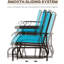 Banc coulissant bleu avec table centrale pour patio. Cadre métallique dans la cour, jardin, porche. Tissu respirant, 528 lb Capacité de poids total, cour arrière coulissante double - Divertissement de patio, porche