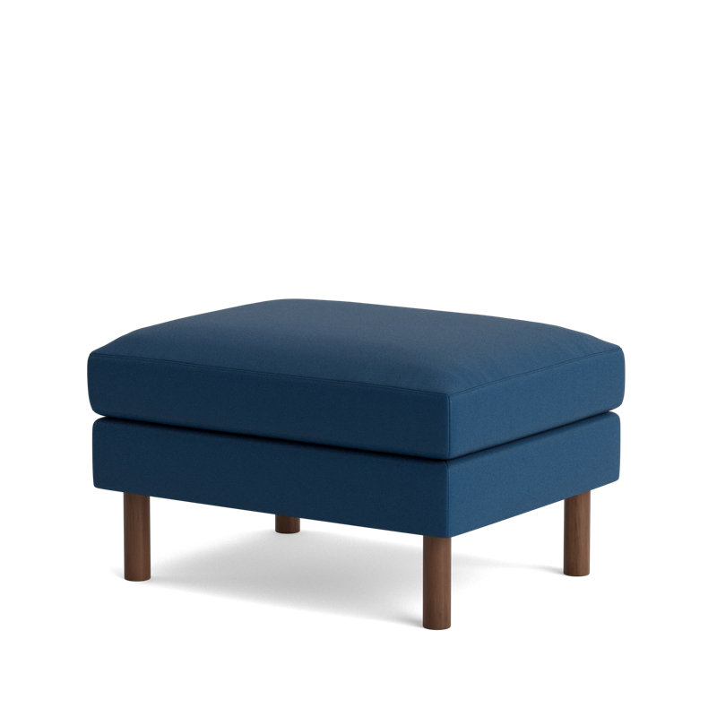 Laguna Ottoman, Leather - Deep Blue