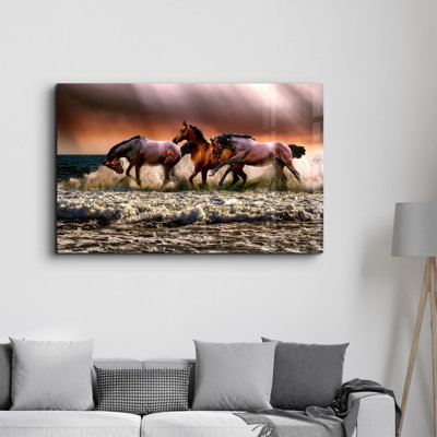 Élégante peinture murale en verre trempé de 13,8 po x 21,7 po | 100% verre trempé, épaisseur: 0,16 pouce | Imprimé UV pour des couleurs éclatantes | Parfait pour la décoration intérieure, le salon et les espaces de bureau