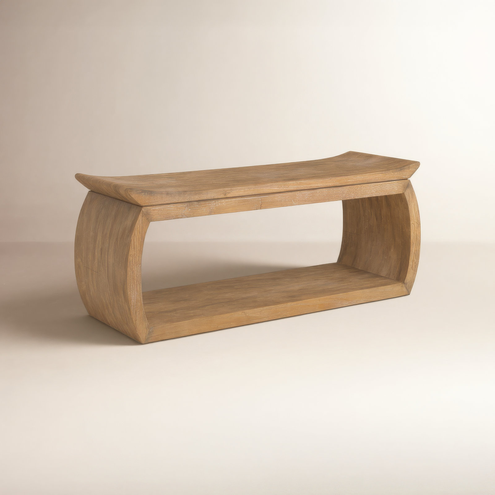 Lera Solid Wood Accent Stool, 17" H x 42" W x 14" D