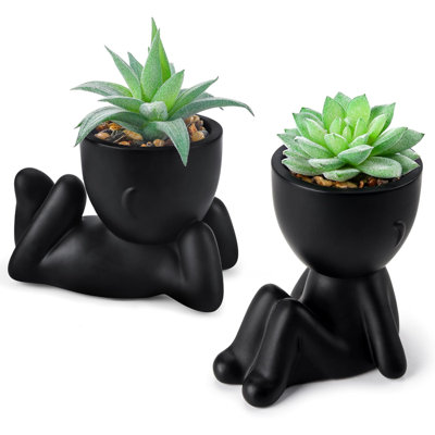 2 Pack Fake Plants Succulent Plants Artificial For Home Bathroom Living Room Office Décor