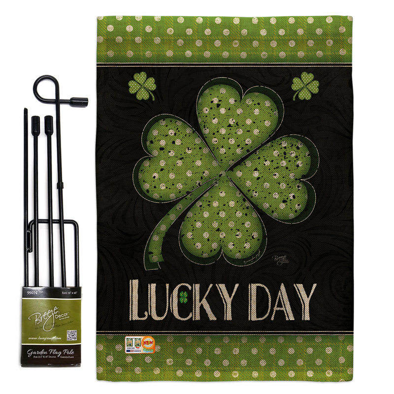"st patrick" , impression en polyester de 2 côtés 18,5 x 13 po ensemble de drapeau