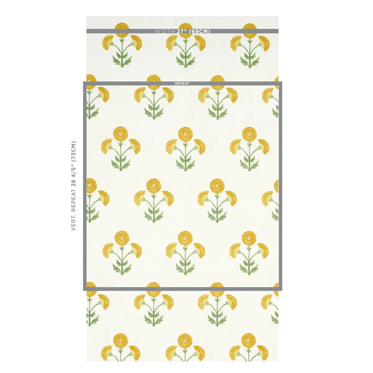 Saranda Flower Wallpaper Roll, Marigold