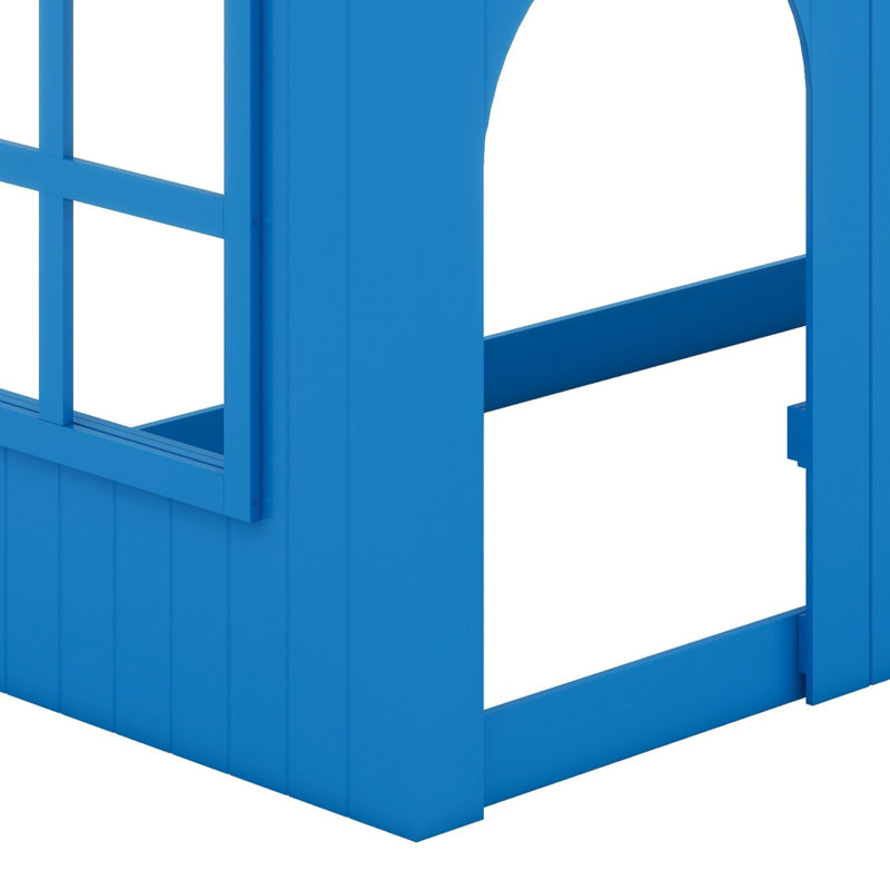Playful Loft Bed with LED Light Strings, Klein Blue, Twin