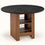 Table de salle à manger ronde moderne de 107 cm (42 po) en bois d'ingénierie noir avec rangement-2090267202