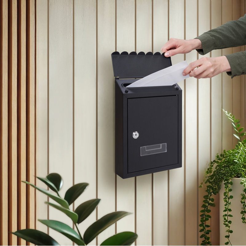 Stallings Steel Wall Mounted Post Box, Black