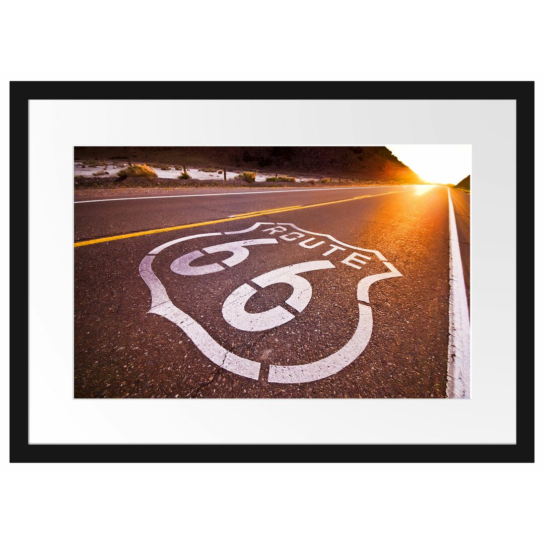 Gerahmtes Poster Autobahn-Route 66