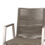 Chaise de salle à manger d'extérieur moderne en aluminium avec siège en corde (ensemble de 2), argent et taupe, chaise-554739014