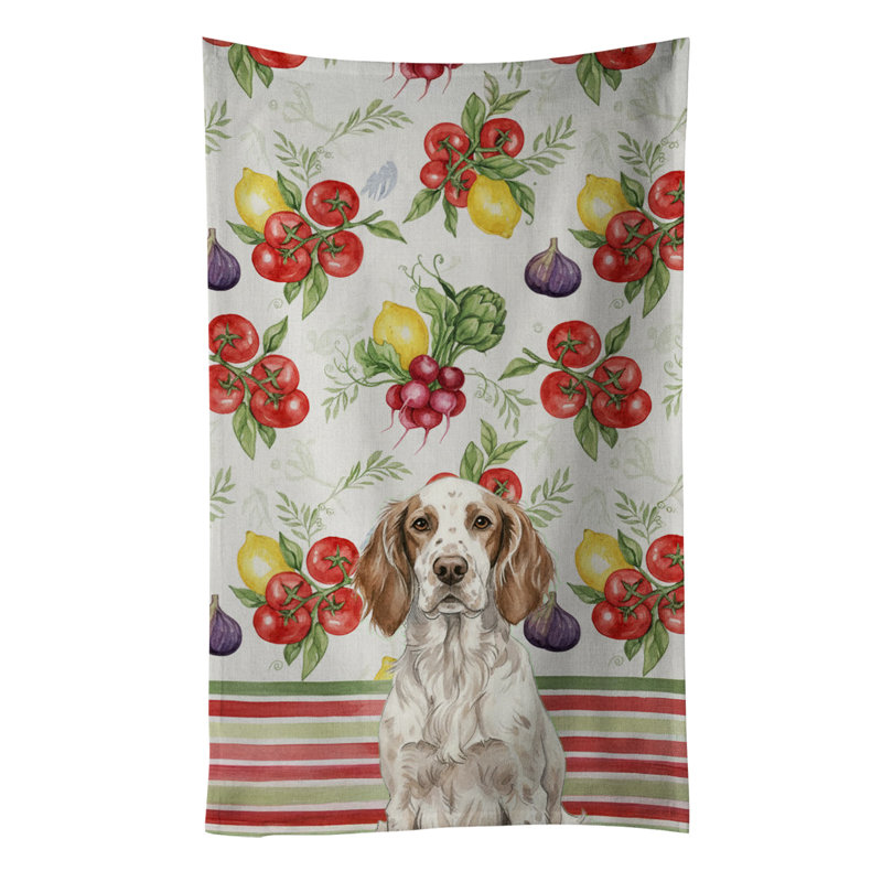 Liver Belton English Setter Vegetables Kitchen Towel, Liver Belton English Setter