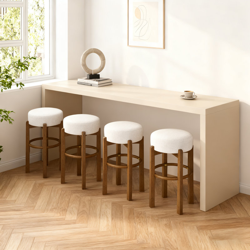 Tabouret de bar en bois massif Sekil, Gris