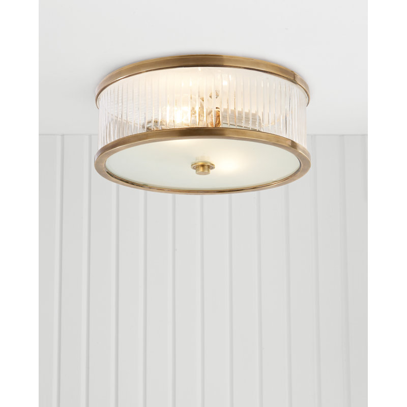 Alexa Hampton Randolph Small Flush Mount, Antique Brass, 4.5" H x 11.25" W x 11.25" 