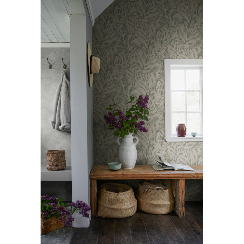 Kolonin Floral Wallpaper Roll by Sandberg, Sage Green