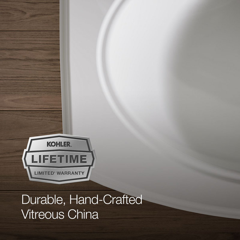 Pinoir® Vitreous China 22" Wall Mount Bathroom Sink with Overflow, White, Single 