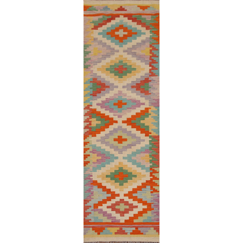 Tapis de marche réversible en laine Kilim 3 x 10