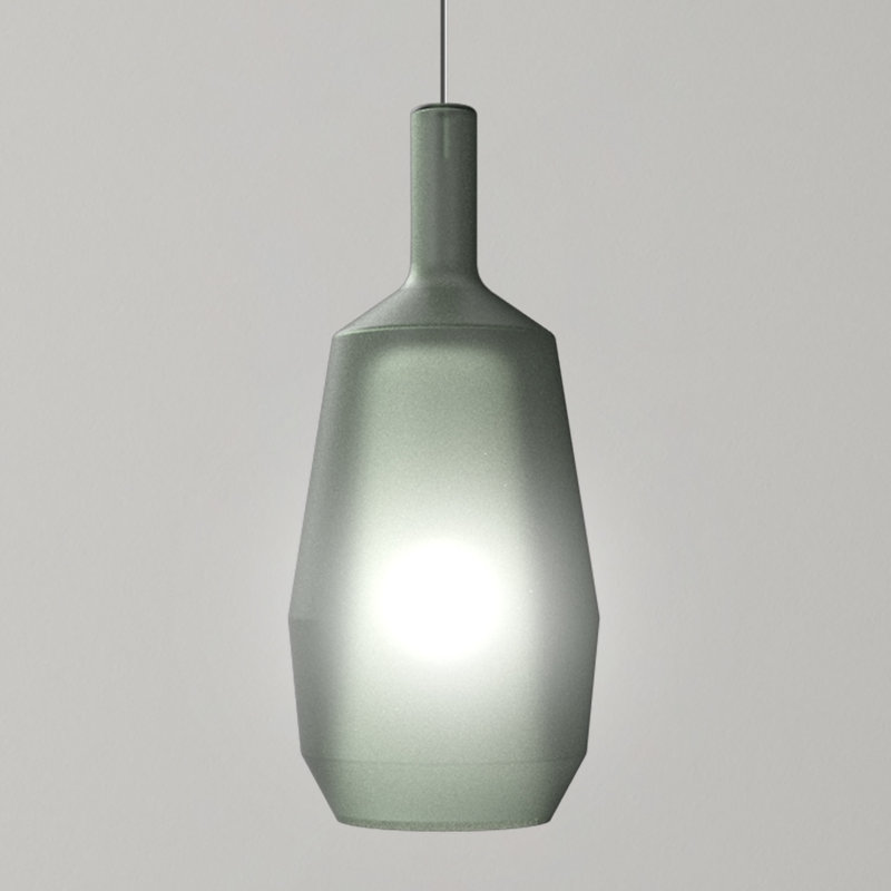 MOM 1 - Light Pendant, Sage Green Glass, Black