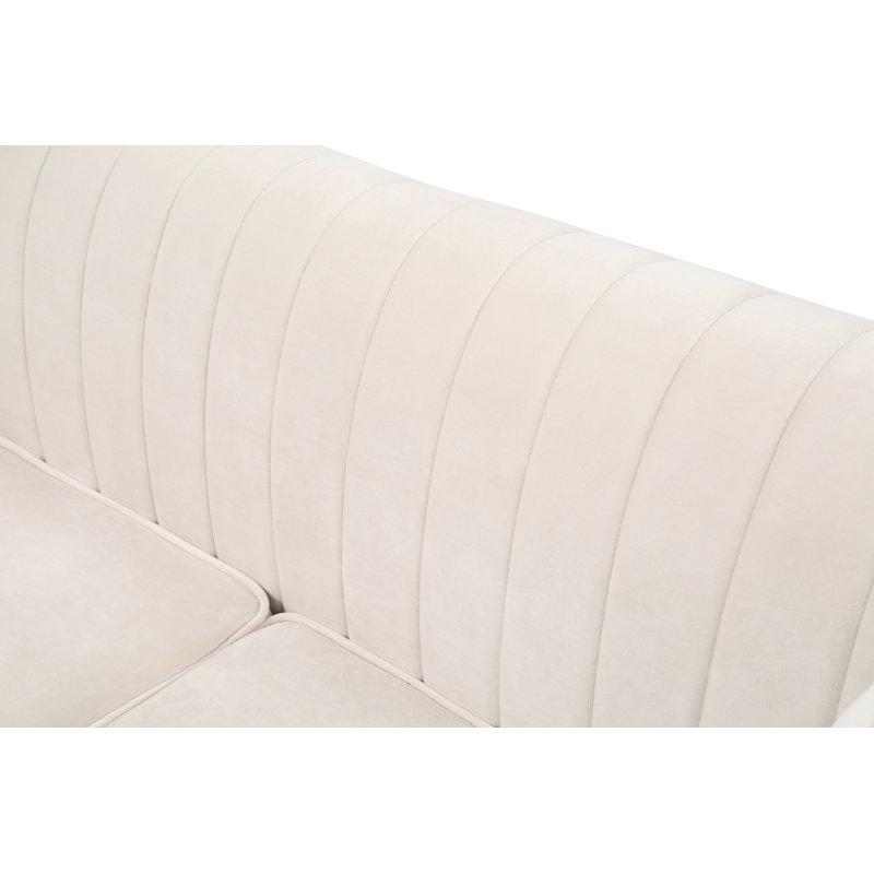 Ballentine 87'' Velvet Sofa, Ivory