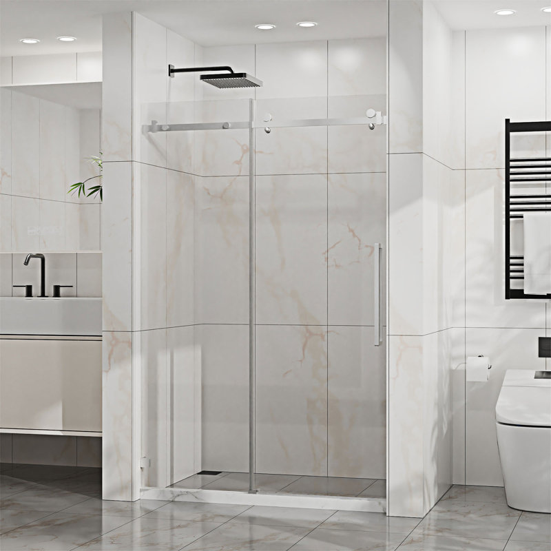 Porte de douche coulissante sans cadre, Chrome chrome