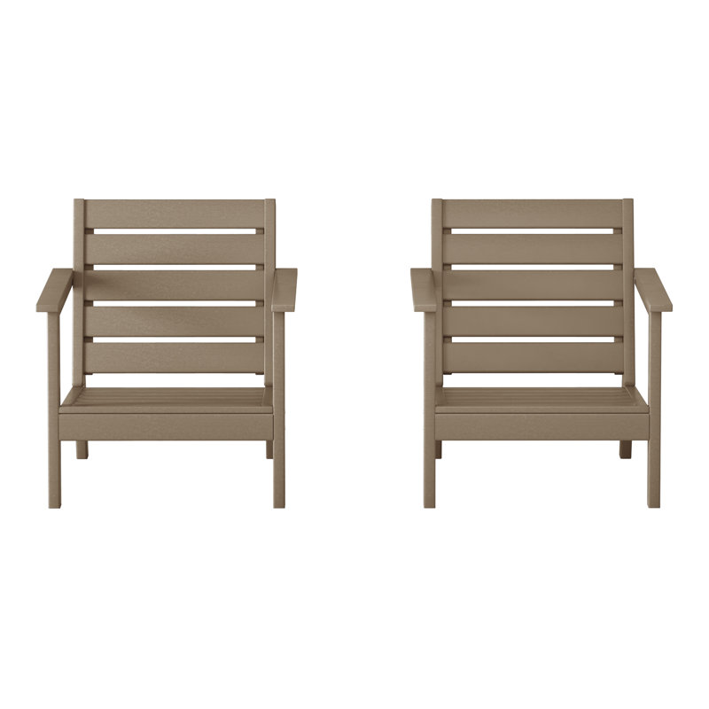 Deep Seating Chair (Set Of 2), Light Brown