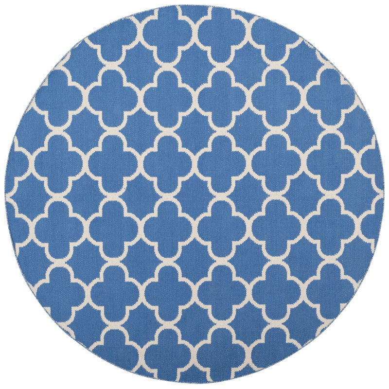 Desota Hand Woven Cotton Geometric Rug, Round 6'