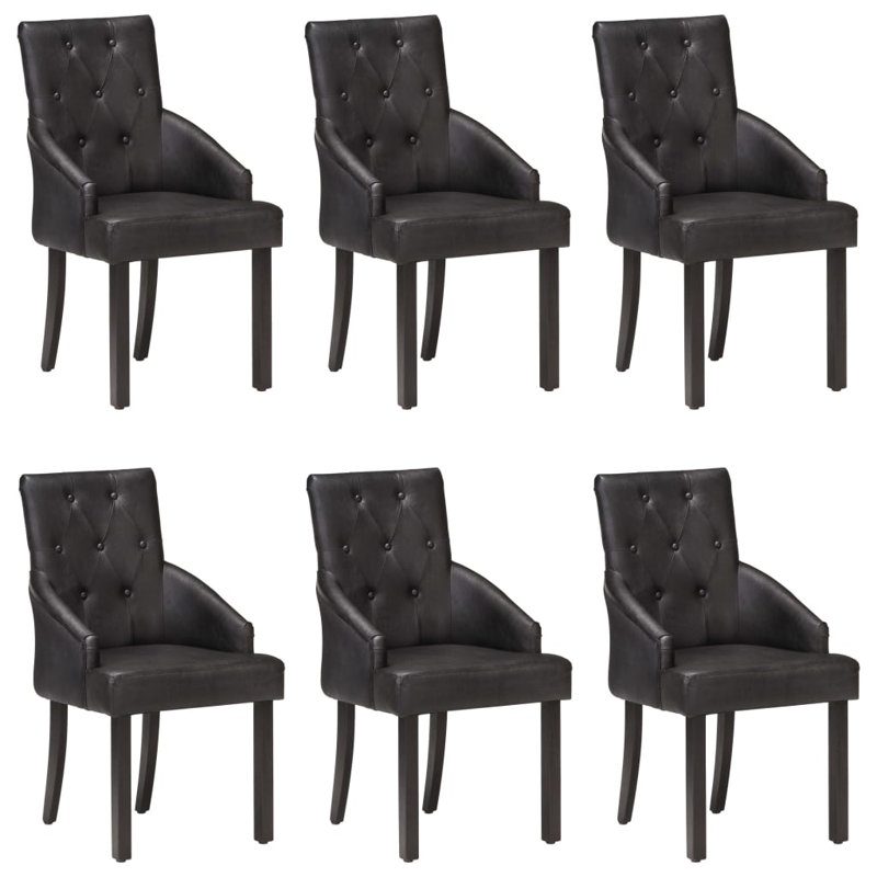 Fauteuil capitonné en cuir noir