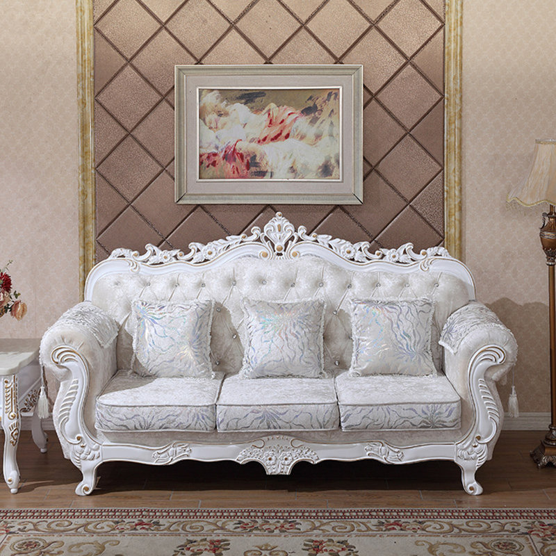 Canapé en tissu de luxe léger de style américain., 90.5" W