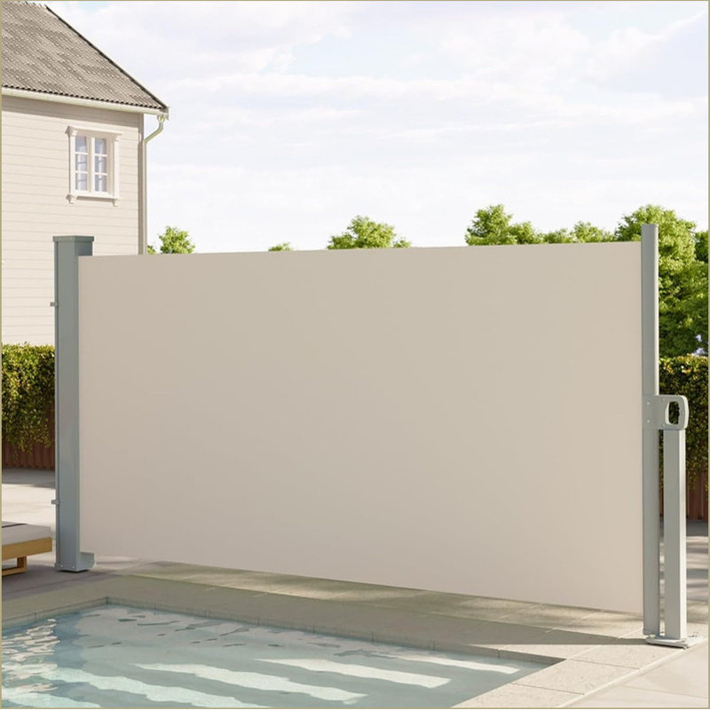 Auvent latéral rétractable 71 po x 138 po pour patio, auvent rétractable de protection pour écran d'intimité, diviseur d'intimité pliable imperméable et résistant aux rayons UV, pour patio, balcon et piscine