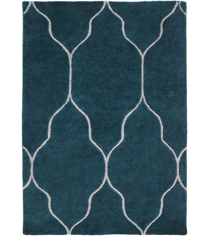 SAMPLE-Moreton Hand-Knotted Wool Teal Area Rug