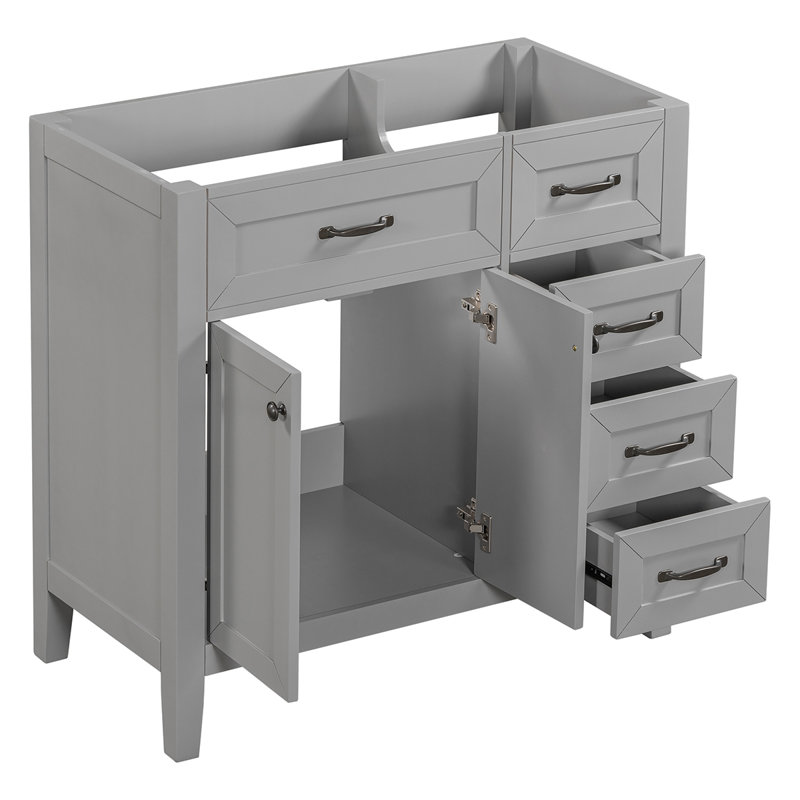 Base de meuble-lavabo simple 35,5 po seulement, Gris