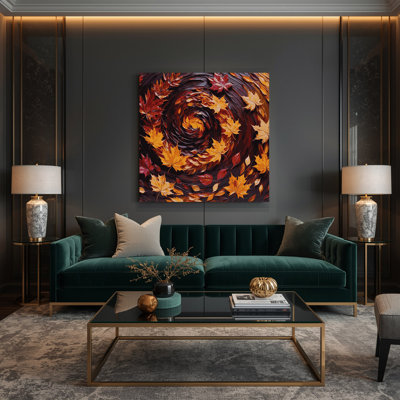Thanksgiving Autumn leaves and foliage Brown Canvas Wall Art