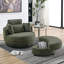 Fauteuil demi-tonneau pivotant avec repose-pieds Modern