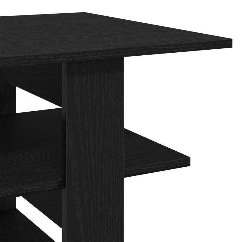 Roshun Coffee Table with Storage, Black Oak