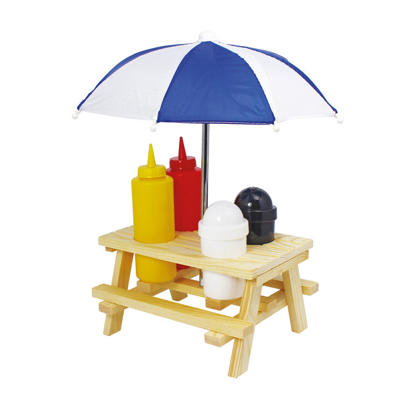 Ensemble de condiments de pique-nique 6 pièces, 11 po x 11 po x 12,5 po