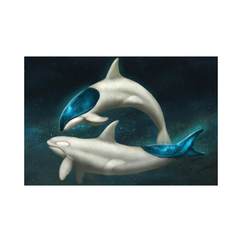 Galaxy Whales by Jade Merien - Wrapped Canvas Gallery-Wrapped Canvas Giclée, 66.04 cm H x 45.72 cm W x 3.175 cm D